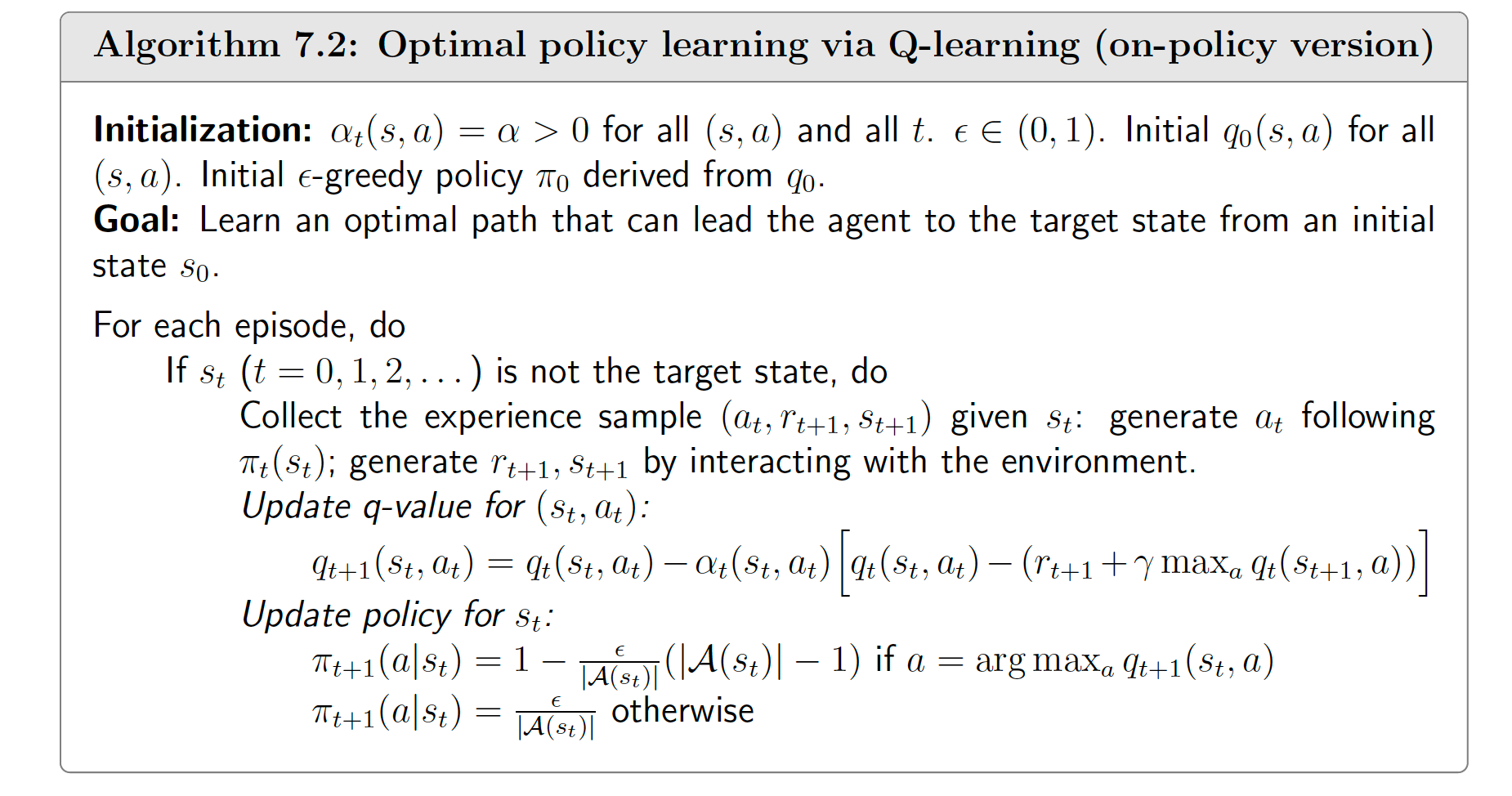 On policy Q-Learning